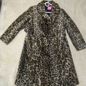 Vintage Russell Taylor Leopard Print Faux Fur Coat